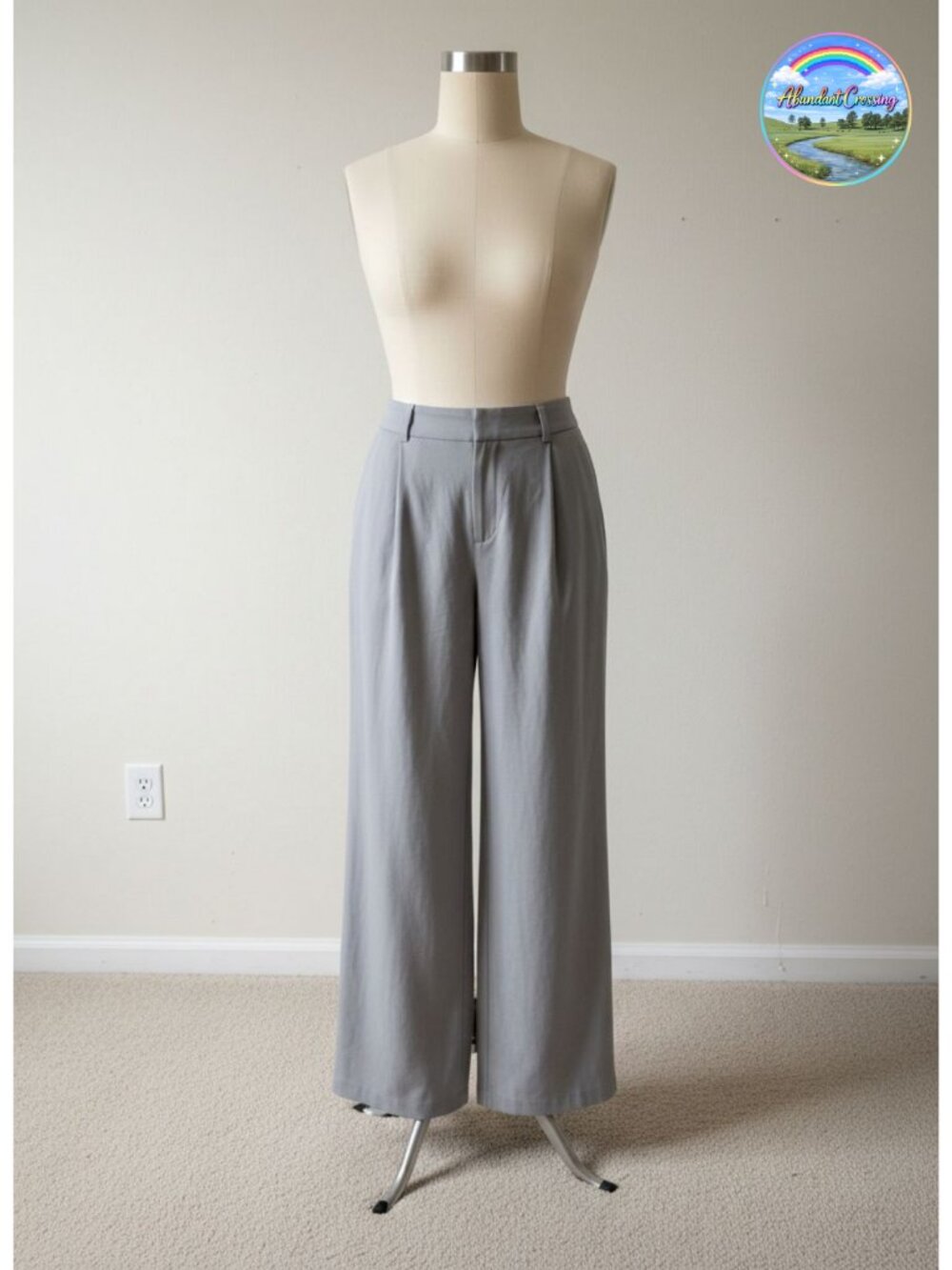 Women's Linen Wide Leg Pants High Waisted Pleated Trousers with Pockets